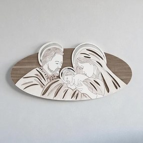 Capezzale 59x119 cm moderno Santa Famiglia legno laminato Modello 3