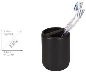 Portaspazzolino nero opaco in ceramica Olinda – Allstar