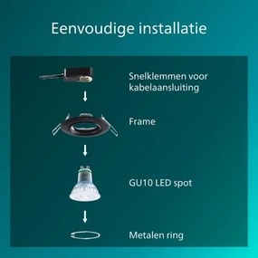 Philips - Lampada da incasso PERIDOT 1xGU10/7W/230V nera