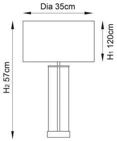 Endon 68802 - Lampada da tavolo dimmerabile con comando touch LESSINA 1xE27/10W/230V Oro/Bianco