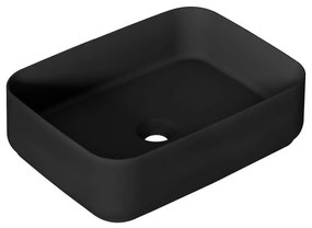 Lavabo da appoggio Kyoto rettangolare in ceramica L 50 x H 12 x P 36 cm nero