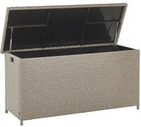 Cesta baule portaoggetti per esterni Cuscino da giardino in finto rattan beige 126 x 46 cm