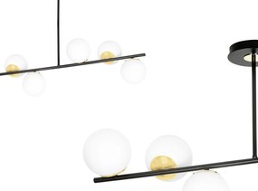 Plafoniera Contemporaneo Vishnu Acciaio Nero Oro 6 Luci E14 Ip20