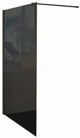 Box doccia walk-in Wens, vetro fumè 6 mm, H 200 cm, profilo nero