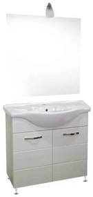 Mobile bagno 85 cm con lavabo e specchio bianco portuna - Antonella 16891