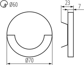 Kanlux 27559 - Applique da parete per scale SOLA LED/0,8W/12V 3000K