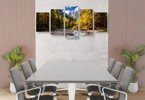 Quadri 5 pezzi – Paesaggio montano pittoresco