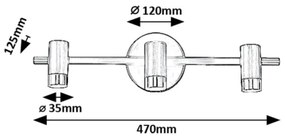 Rabalux 75042 - Luce Spot da parete a LED KADIR 3xLED/3W/230V 4000K