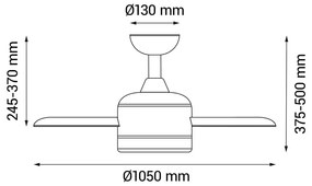 Plafoniera con timer e ventilatore in colore naturale chiaro ø 13 cm Achilia - SULION