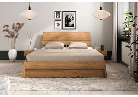 Letto matrimoniale in legno di quercia di colore naturale 160x200 cm Twig - The Beds