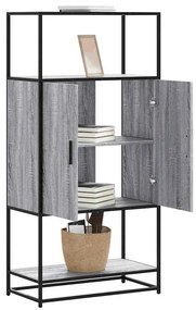 Credenza Grigio Sonoma 68x35x139 Cm Legno Multistrato Metallo /