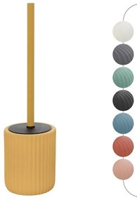 Scopino wc giallo in ceramica soft touch con setole nere Spring