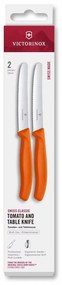Victorinox - Set da 2 coltelli per verdure SWISS CLASSIC 11 cm, arancione