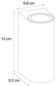 Lampada da parete esterna moderna in plastica bianca ovale 2 luci - Baleno