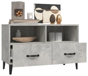 Mobile per TV Grigio Cemento 80x36x50 cm Legno Multistrato