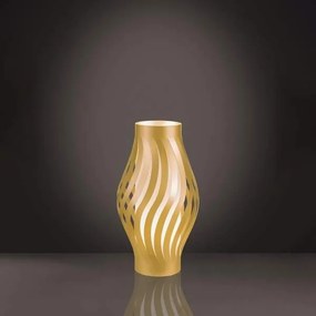 Lampada Da Tavolo Moderna 1 Luce Helios In Polilux Oro H21 Made In Italy