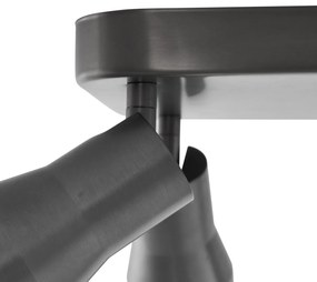 Faretto da soffitto quadrato GU10 50 mm 4 luci colore canna di fucile - Stanley