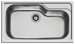 Lavello integrato 1 vasca DELINIA Titan inox L 50 x L 86 cm argento