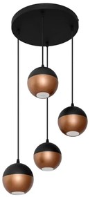 Lampadario LED a sospensione con filo MIDWAY 4xGU10/4,8W/230V nero/rame