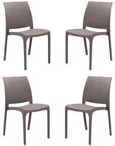 VOLGA - sedia da giardino in plastica set da 4