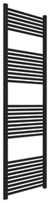 Termoarredo design nero opaco L 60x180 interasse 55 cm con Kit valvole