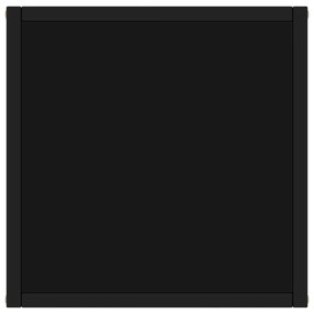Tavolino da salotto nero con vetro nero 40x40x50 cm