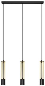 LED Lampadario su corda BARS 3xGU10/4,8W/230V oro/nero