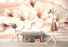 Carta da parati – Magnolia lussuosa con perle