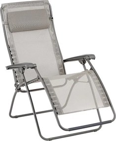 Lettino senza cuscino RELAX RSXA LAFUMA MOBILIER in acciaio grigio e seduta marrone