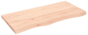 Ripiano a parete 100x50x4 cm legno massello rovere non trattato