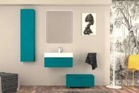 Mobile da bagno sospeso sotto lavabo L 70 x H 25 x P 44 cm blu laccato opaco, 1 cassetto BADEN HAUS Modula