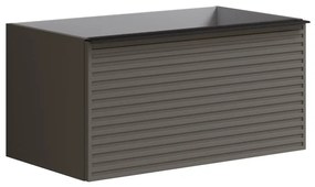 Mobile da bagno sotto lavabo Pixel stripes grigio laccato opaco L 80 x H 40 x P 45.5 cm 2 cassetti, lavabo non incluso