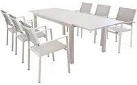 DAVID - set tavolo da giardino con sedie allungabile 160/240x90 Colore: Tortora, Posti: 6