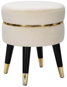 Pouf in velluto crema Paris - Mauro Ferretti