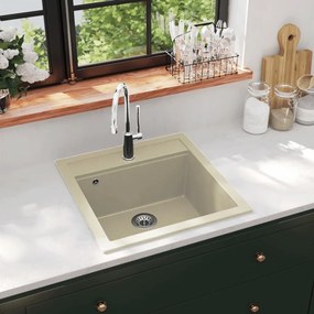Lavello Da Cucina İn Granito Vasca Singola Beige /