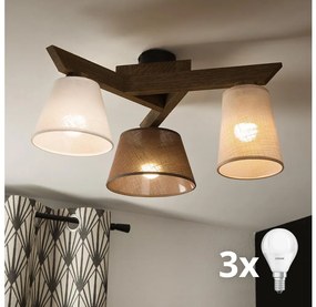 Brilagi - Lampadario LED ANTHONY 3xE14/40W/230V rovere noce