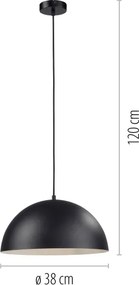 Schöner Wohnen 11728-18 - Lampada a sospensione ALI su cavo 1xE27/25W/230V Ø 38 cm nero
