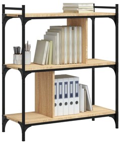Libreria rovere sonoma 3 ripiani 76x32x88 cm legno multistrato