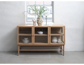 Vetrina in legno di quercia di colore naturale 88x140 cm Elba - Unique Furniture