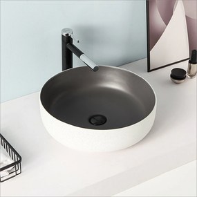 Lavabo D'Appoggio 44 Cm Rubicer "Break The Rules" Grigio Opaco/Bianco Opaco