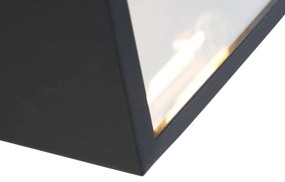 Lampada da parete per esterni intelligente nera con vetro incl. WiFi ST64 - Rotterdam Long