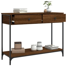 Tavolo consolle rovere marrone 100x34,5x75 cm legno multistrato