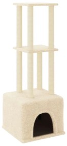 Albero per gatti con tiragraffi in sisal crema 133,5 cm