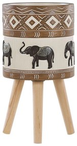 Fioriera 30 x 55 cm beige e marrone ACHILIO Beliani