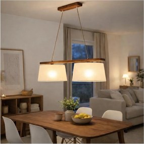 Lampadario sospeso a cavo AIDA 2xE27/60W/230V, Ø 35 cm, rovere/noce