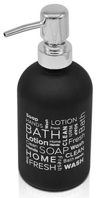 Set dosatore sapone liquido moderno in vetro colorato con stampe a contrasto