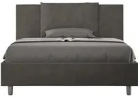 Letto alla Francese rivestito in Microfibra - ANTEA Colore: Grigio, Tipologia Letto: Con Rete, Dimensione Rete: 140x210