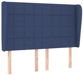 Giroletto a Molle con Materasso Blu 140x200 cm in Tessuto