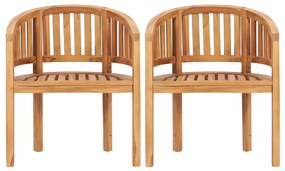 Set salotto da giardino 4 pz design curvo in massello di teak