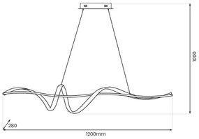 Lampadario LED a sospensione con filo SASH LED/36W/230V nero
